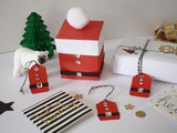 Réaliser de petites boîtes de Noël ainsi que les étiquettes assorties