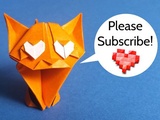 Chat avec chapeau en origami