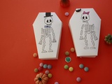 Petites boîtes  squelette   à faire pour Halloween