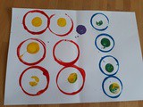 Empreintes de cercles et ronds en peinture