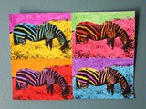 Zèbres colorés à la manière d’Andy Warhol