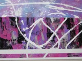 Peinture abstraite contemporaine acrylique rose violet blanc