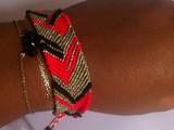 Diy : Bracelet brésilien fluo rose, doré et noir