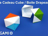 Boite Cadeau Cube / Boite Drapeau en origami