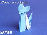 Chat Coeur en origami
