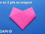 Cœur en 2 plis en origami