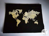 Tableau Carte du monde collage papier diy